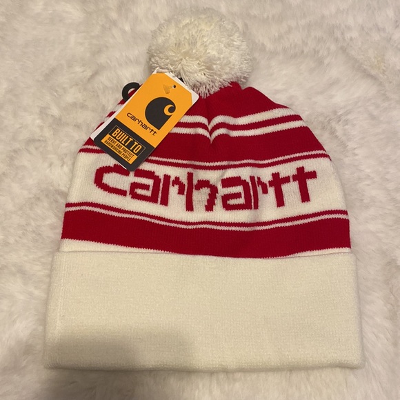 Carhartt beanie red and cream hat - Picture 5 of 5
